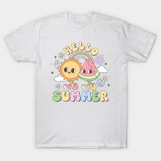 Hello Summer Fun Sun and Watermelon Friends Celebration T-Shirt